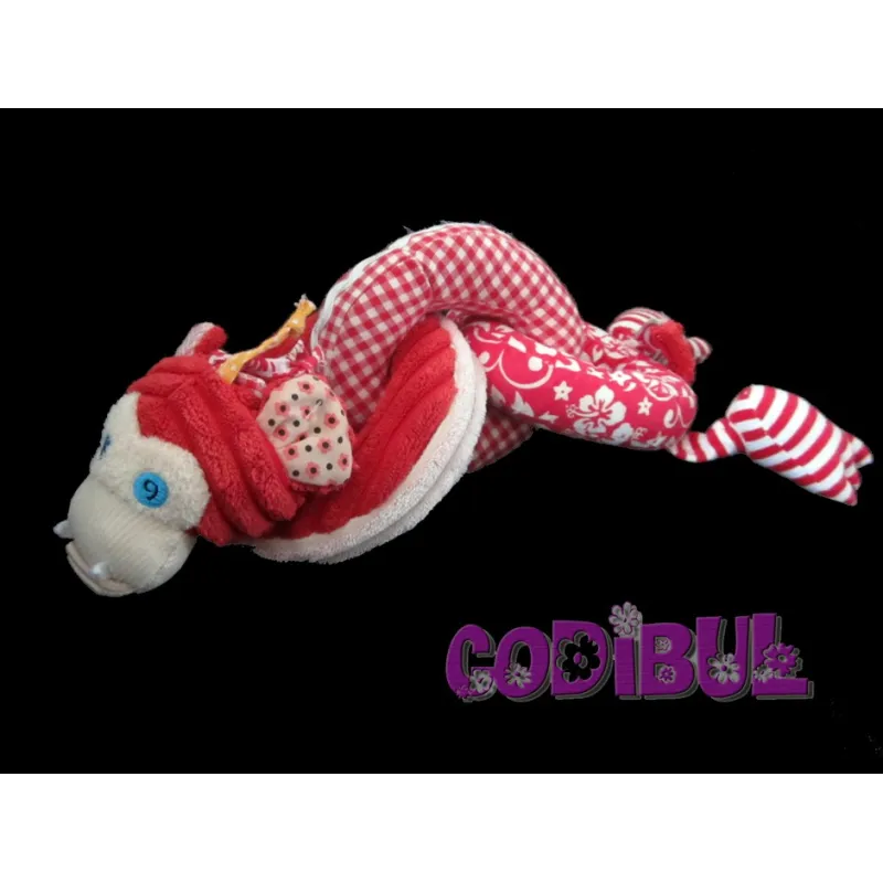 Doudou hochet singe rouge DEGLINGOS