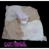 DOUKIDOU doudou plat ours beige marron rose coeur