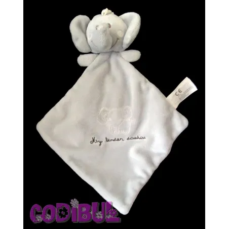 NICOTOY Doudou plat éléphant "My  tender doudou"