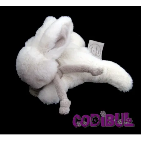 DOUDOU ET COMPAGNIE lapin bonbon blanc et beige 15 cm