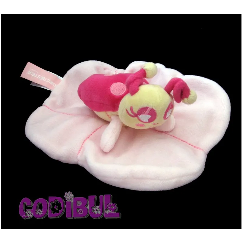 ORCHESTRA Doudou plat coccinelle rose