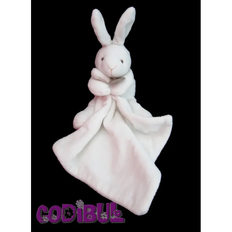 DOUDOU ET COMPAGNIE lapin blanc mouchoir