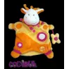 BABY NAT' doudou marionnette girafe orange rose fleur
