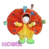 NICOTOY Doudou plat garçon déguisé en coccinelle orange