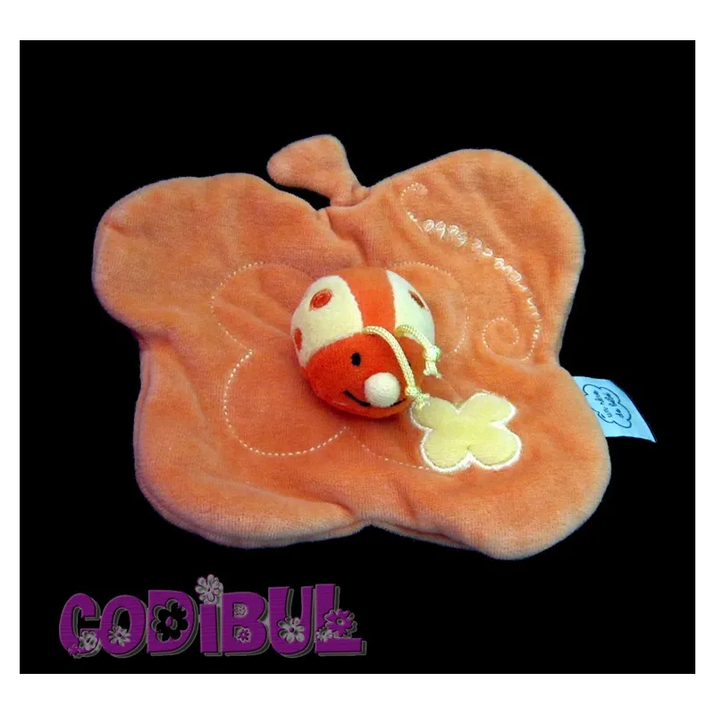 CMP UN REVE DE BEBE doudou plat coccinelle sur pomme orange