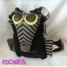 CATIMINI Doudou souris renard noir gris jaune pompon
