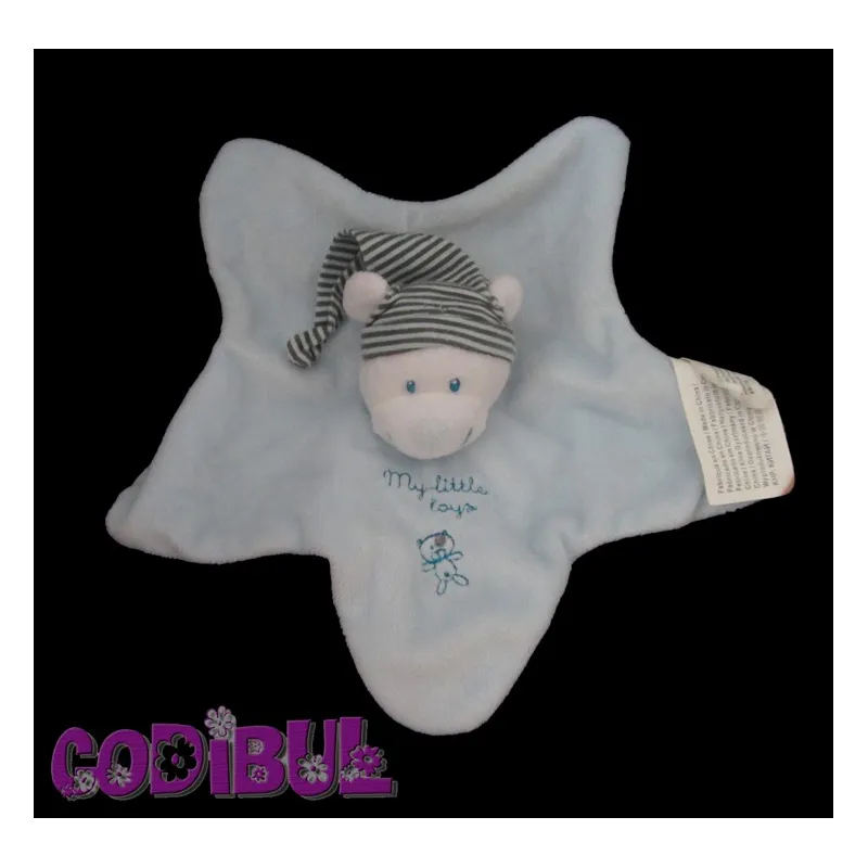 NICOTOY Doudou plat étoile ours bleu My Little Toys