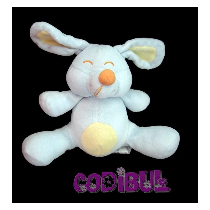 LA HALLE doudou souris bleu nez orange