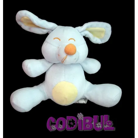 LA HALLE doudou souris bleu nez orange