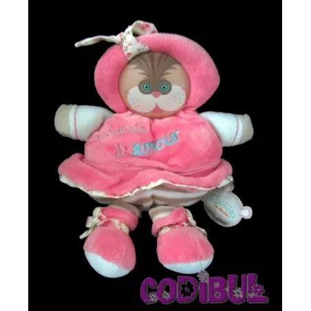DOUDOU ET COMPAGNIE LES BOUILLES poupée d'amour rose