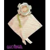 DODO D'AMOUR MGM Doudou plat fleur beige rayé kaki