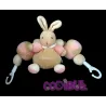 KALOO jouet hochet lapin beige et rose poussette