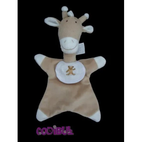 DMC * Doudou girafe beige + bavoir *
