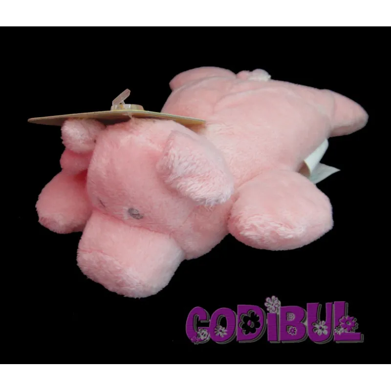 KIMBALOO Doudou cochon rose couché