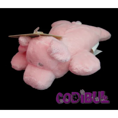 KIMBALOO Doudou cochon rose couché