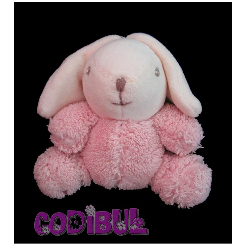 KALOO mini Doudou lapin plume rose