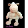 TIAMO GRAND Doudou Mouton blanc et marron avec écharpe