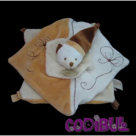 BABY NAT' doudou plat ours beige marron