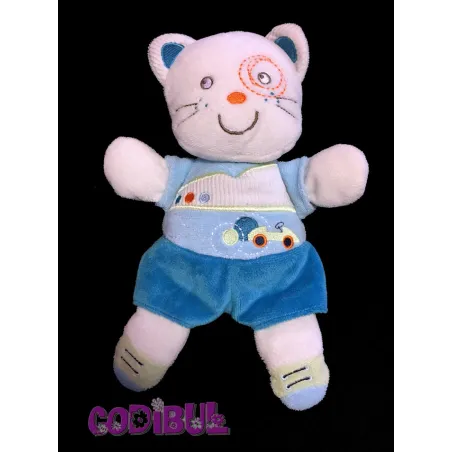 NICOTOY DOUDOU CHAT BLEU VERT VOITURE