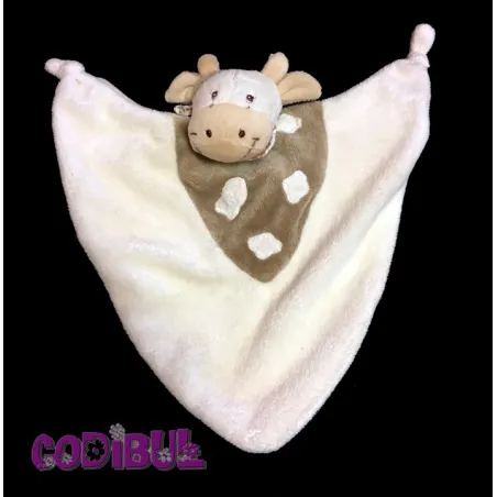 GERCA doudou plat vache beige marron foulard pouet