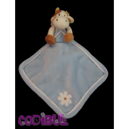 TOODO Doudou vache mouchoir bleu