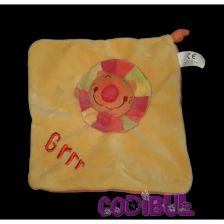 creativtoys doudou plat lion orange GRRR