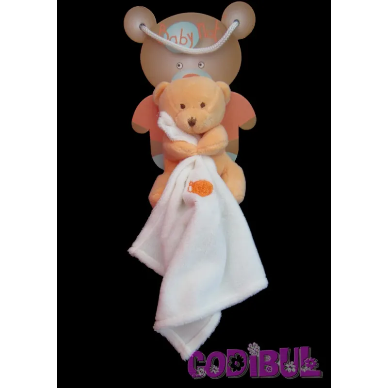 BABY NAT' ours bonbon orange et son mouchoir