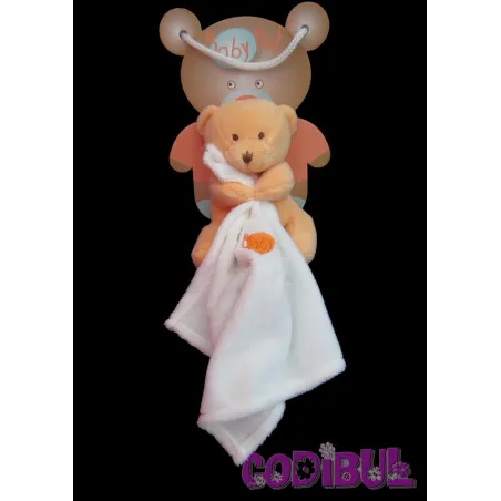 BABY NAT' ours bonbon orange et son mouchoir