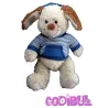 NICOTOY TOTAL doudou chien beige marron sweat rayé bleu