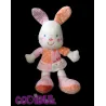 NICOTOY KIABI doudou lapin robe rose orange pois fleurs coeur