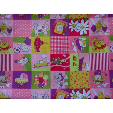 COUPON DE TISSU coton * JEUX ENFANTS * 143 x 147 cm