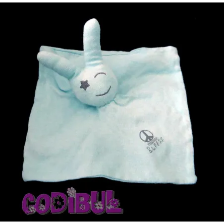 POPSI doudou plat lapin bleu l'amour et la paix