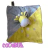 MOTS D'ENFANTS Doudou plat Girafe vert bleu
