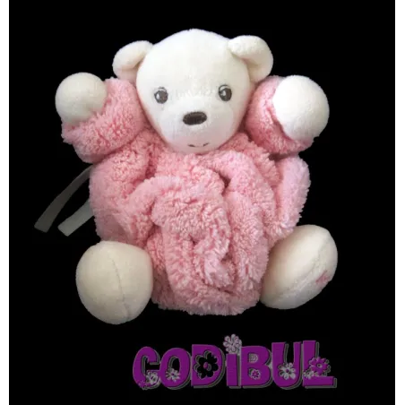 KALOO Doudou ours plume rose