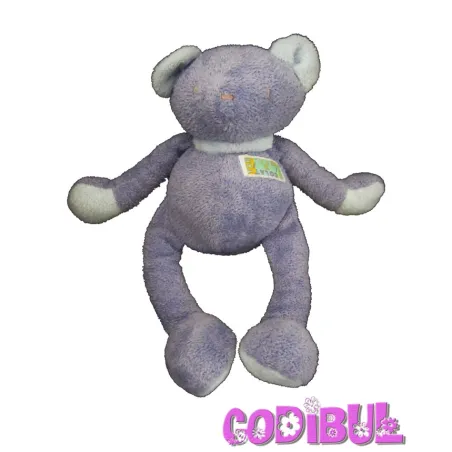 TARTINE ET CHOCOLAT doudou ours violet mauve hochet