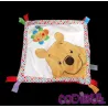 DISNEY NICOTOY Doudou plat winnie blanc rouge pois fleur