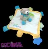 BABY NAT' Doudou plat éveil ours vert bleu jaune super doudou