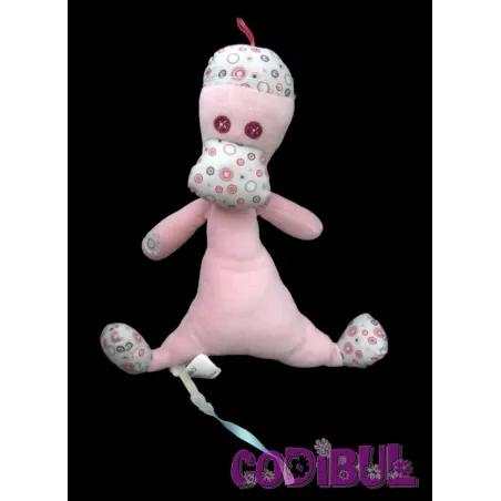 OBAIBI Doudou canard rose et ronds
