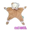 doudou plat ours marron rose TCF TOUT COMPTE FAIT