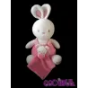 LUMINOU Doudou lapin blanc saloptte rose et bébé ours mouchoir