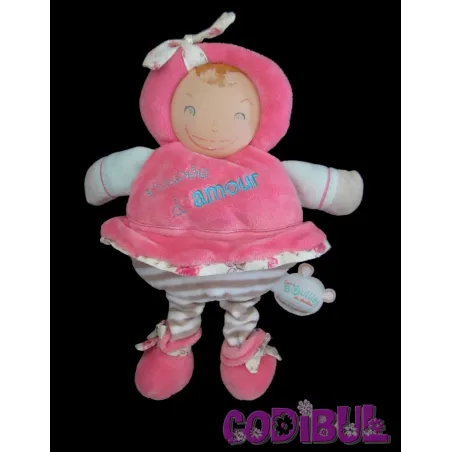 DOUDOU ET COMPAGNIE LES BOUILLES poupée d'amour rose