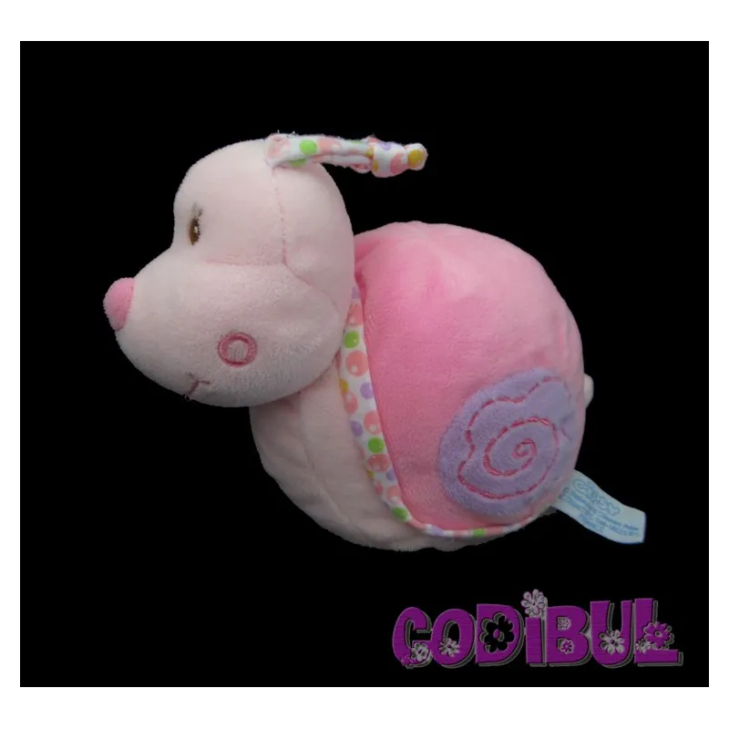 GIPSY Doudou escargot rose grelot