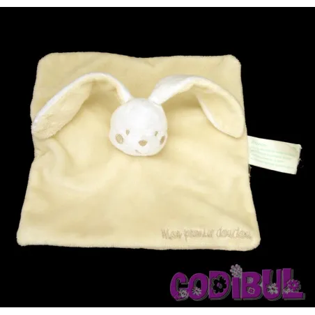 KIMBALOO la halle Doudou plat lapin jaune mon premier doudou