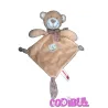 NICOTOY doudou plat losange ours marron écharpe