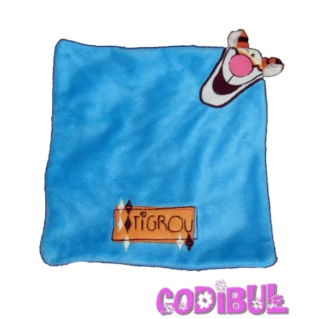 DISNEY Doudou plat tigrou bleu orange