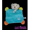 CP INTERNATIONAL doudou ours bleu orange fleurs bateau