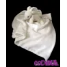 DOUDOU ET COMPAGNIE lapin bonbon blanc et bleu avec grande couverture