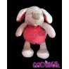 DOUKIDOU Doudou chien rouge beige poisson brodé