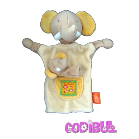 MOULIN ROTY Doudou marionnette éléphant Les Loustics