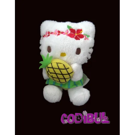 SANRIO Doudou HELLO KITTY robe jaune verte ananas